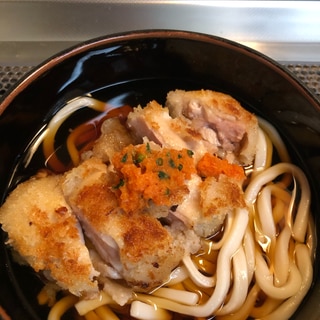 チキンカツうどん♪おろし人参ショウガ乗せ^_^